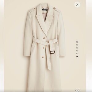 J. Crew Cream Double-Breasted Wool Coat